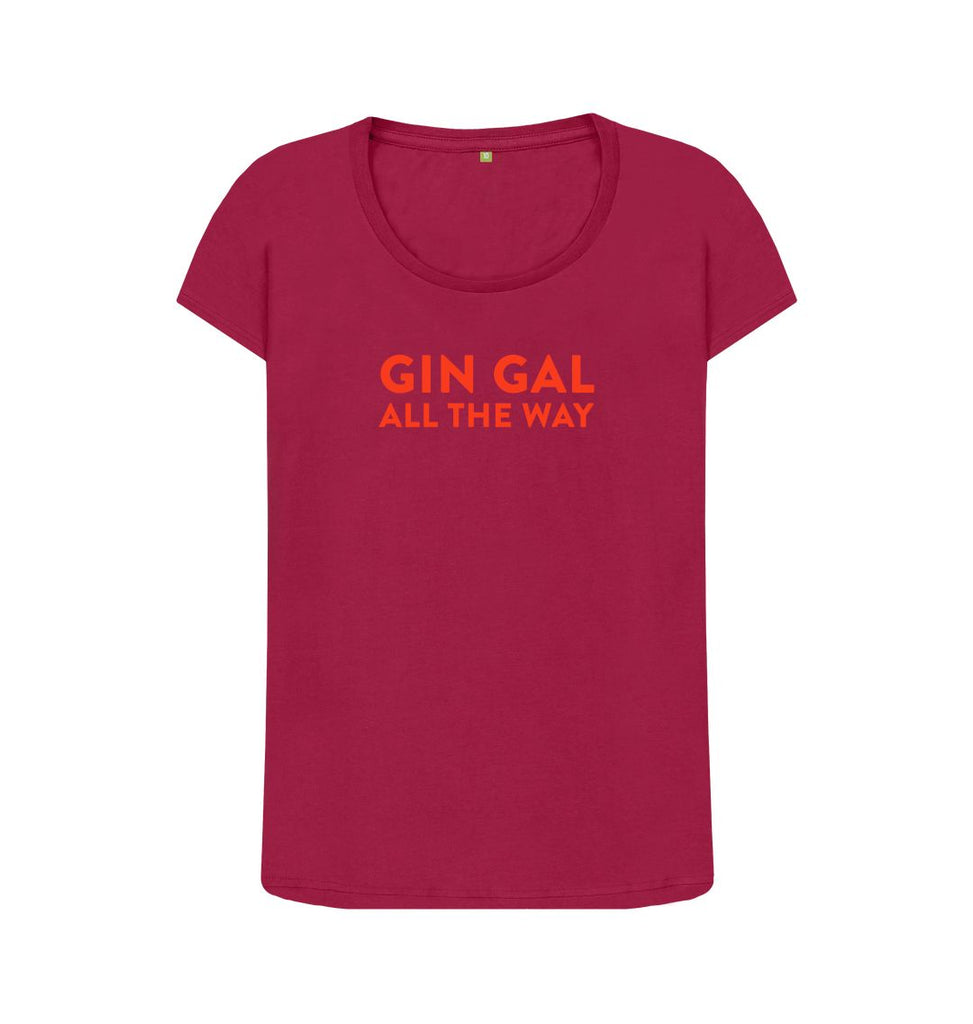 Cherry GIN GAL ALL THE WAY (Red) Scoop Neck T-shirt