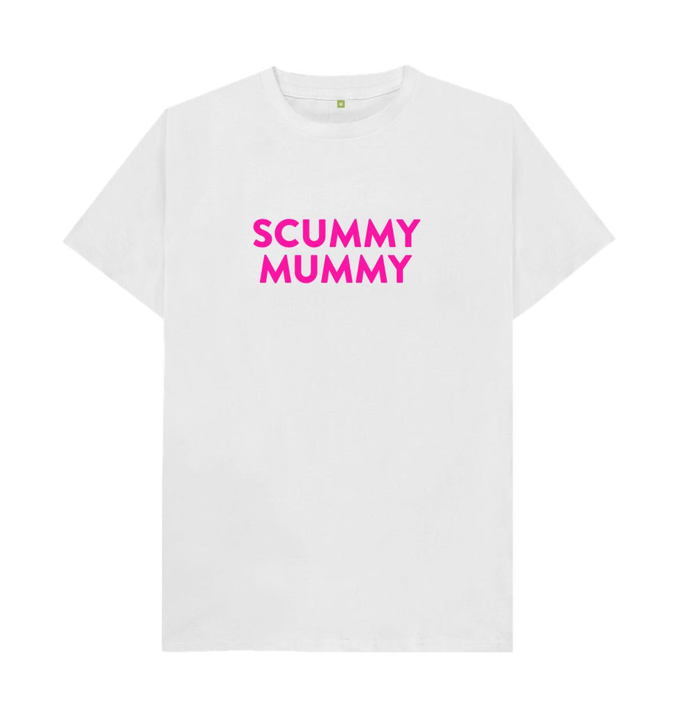 White Pink SCUMMY MUMMY T-shirt