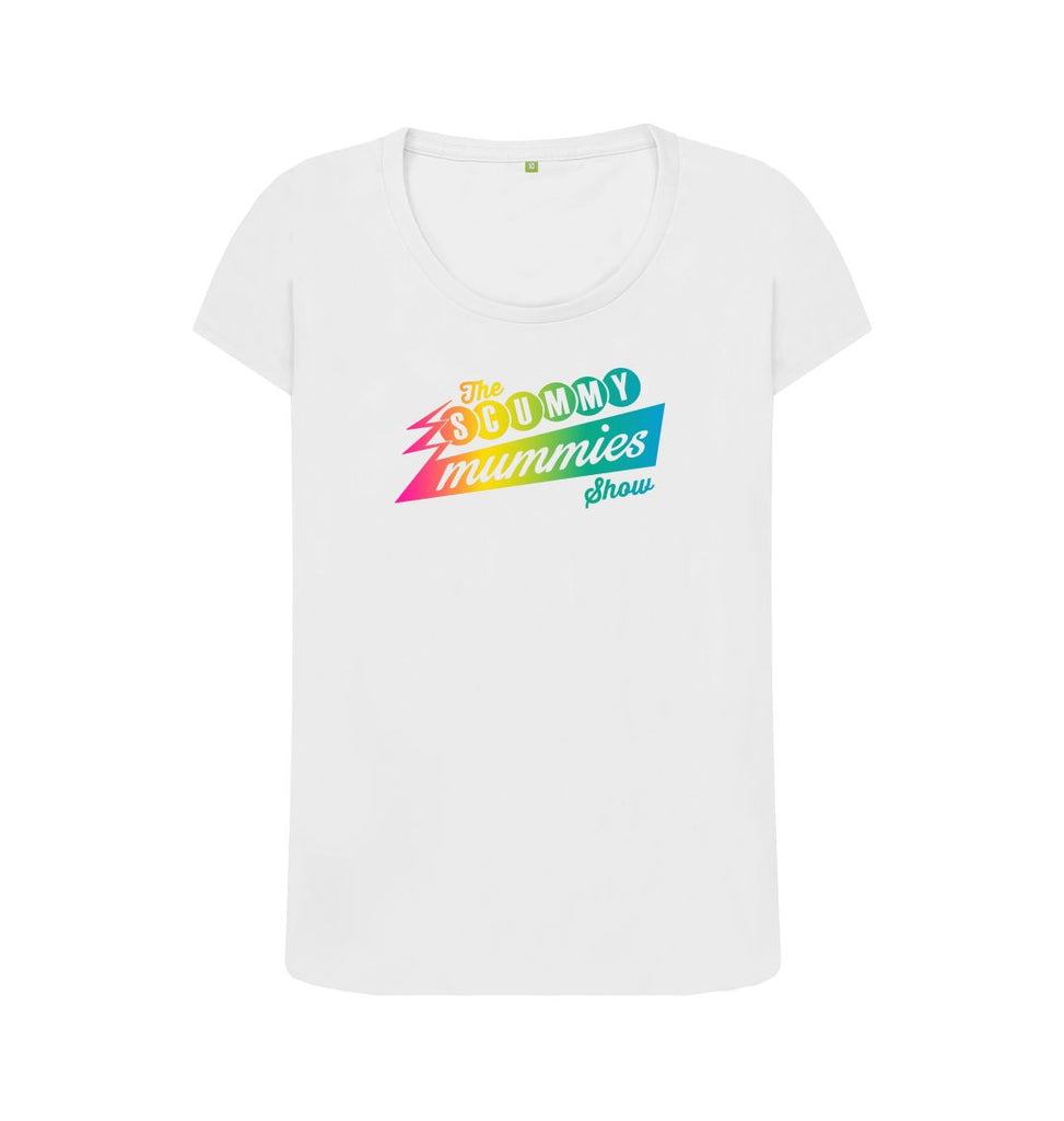 White Rainbow SCUMMY SCUMMIES Show Scoop Neck T-shirt