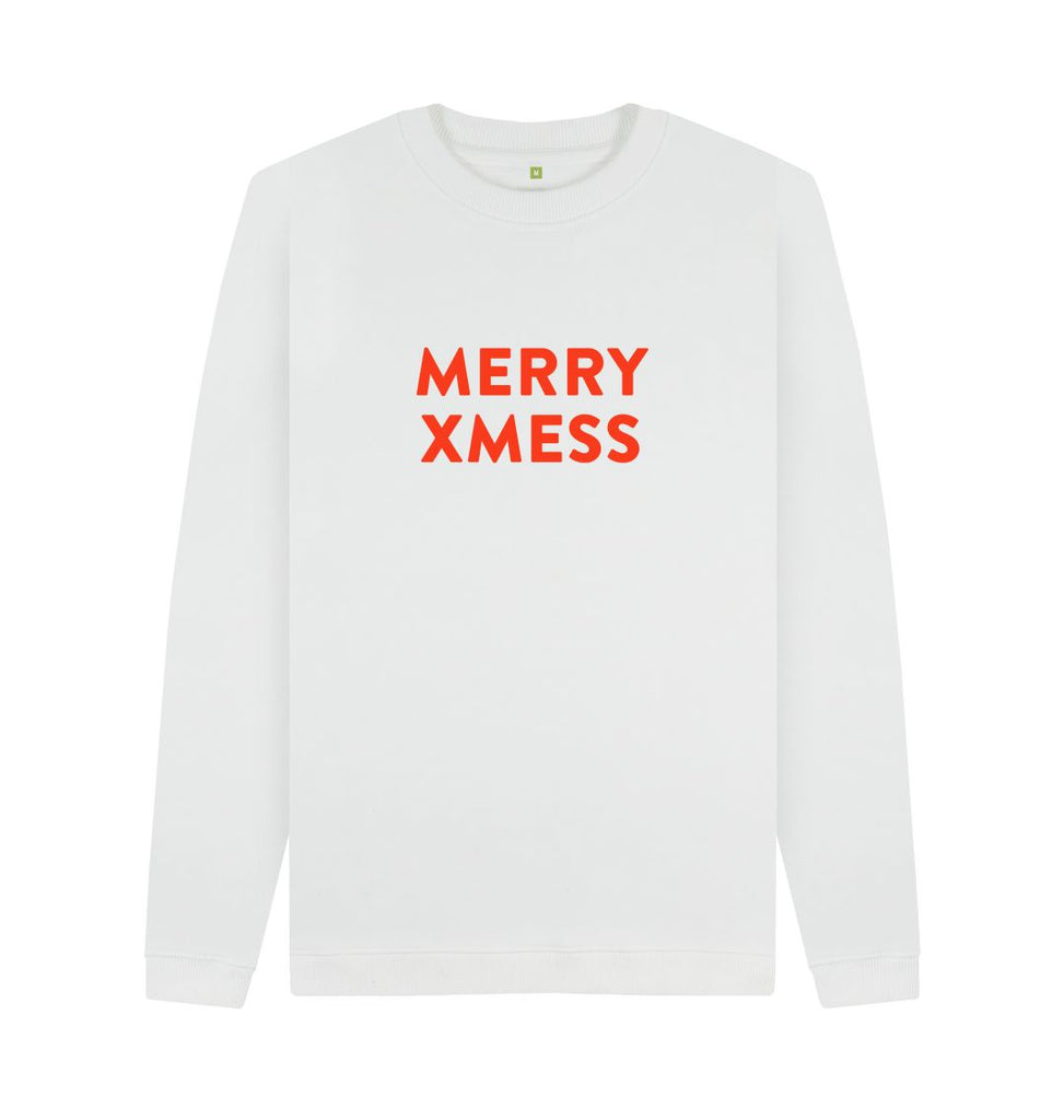 White MERRY XMESS Red Sweatshirt