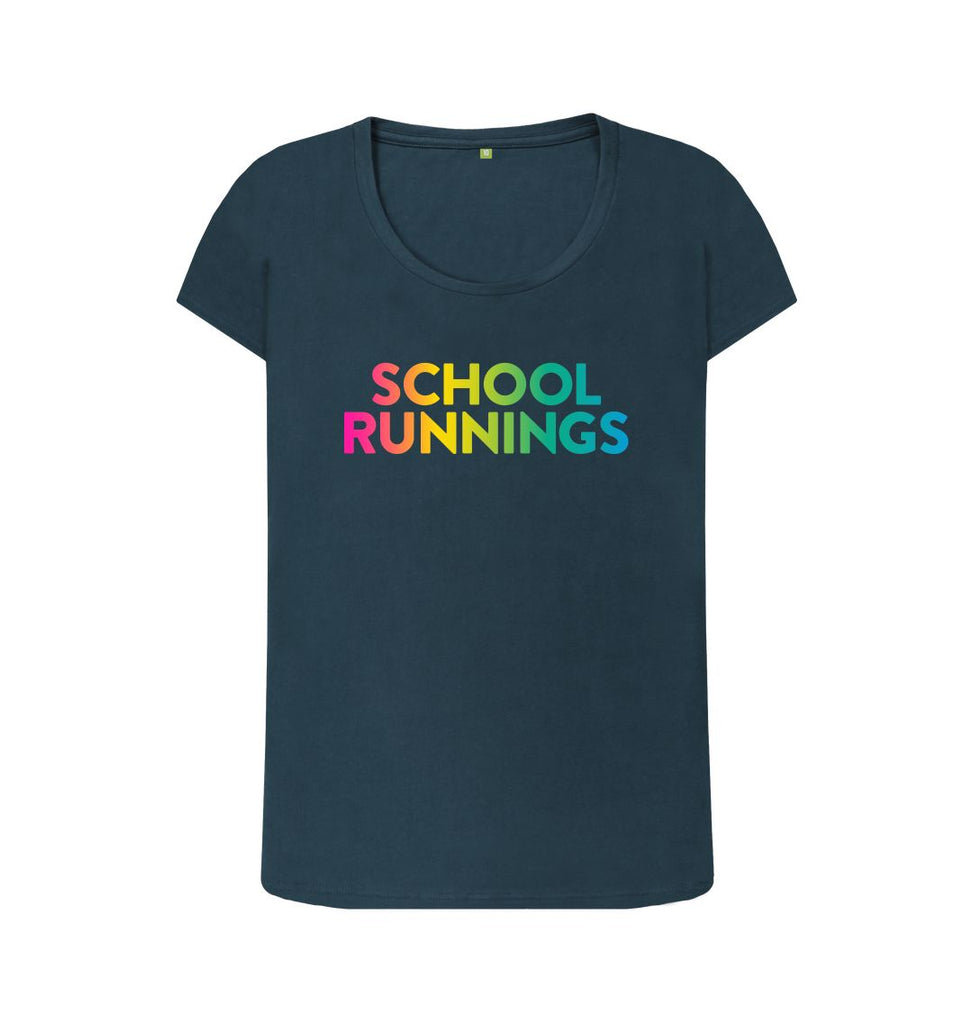 Denim Blue SCHOOL RUNNINGS Scoop Neck T-shirt