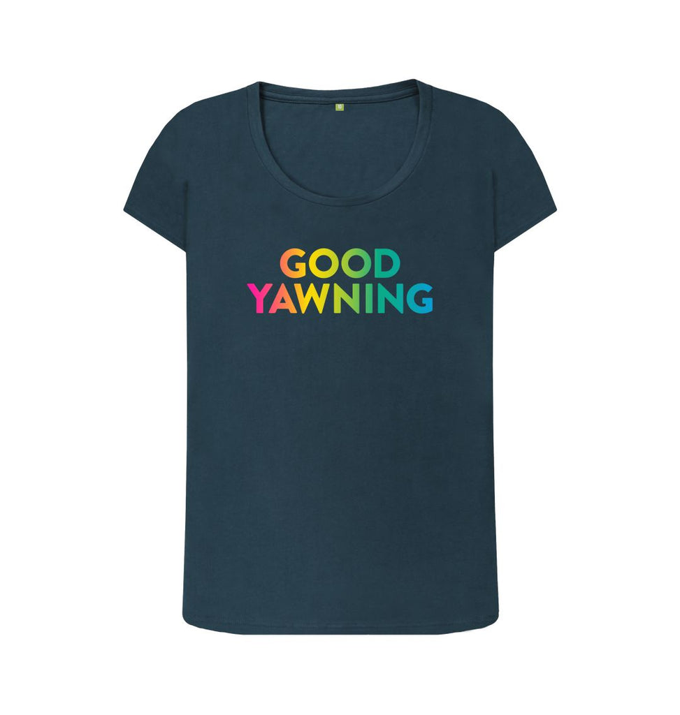 Denim Blue GOOD YAWNING Scoop Neck T-shirt